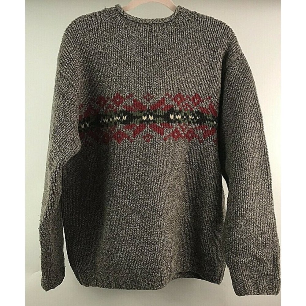 Wool Chunky Knit Pullover Sweater